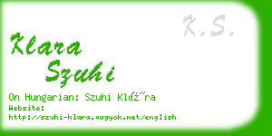 klara szuhi business card